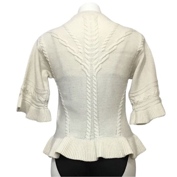 Kate Spade New York Neutral Pullover Knit White Cable Knit Sweater - Picture 4 of 13